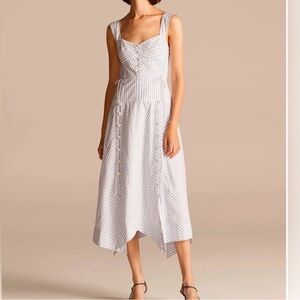NWT Rebecca Taylor Women’s Cotton & Linen Blend Striped Midi Dress - Size 0